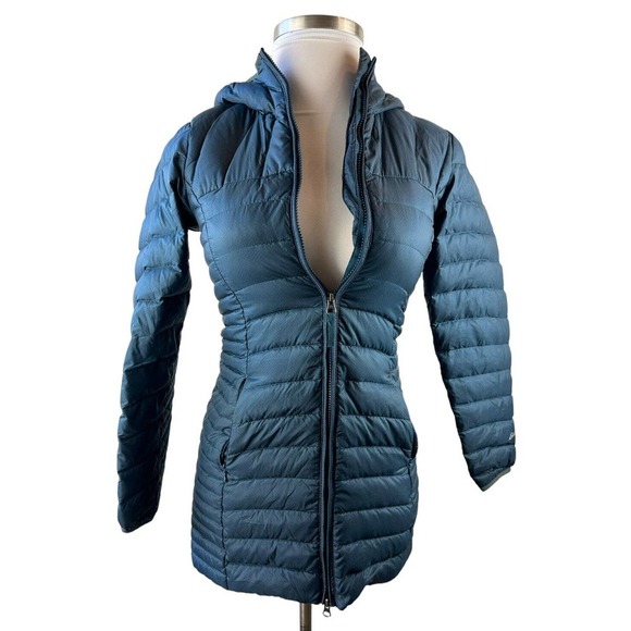 Eddie Bauer Astoria Hooded Down Parka Blue Hooded Puffer Jacket Coat Size XS - Picture 13 of 13